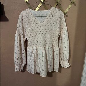 Floral V-Neck Women's Top